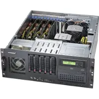 Super Micro Computer B.v. 842XTQ-R606B, Rack, Server, Schwarz, ATX, EATX, micro ATX, 4U, HDD, LAN, Leistung, Stromausfall