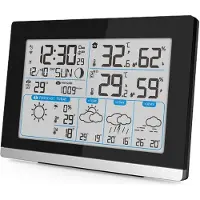 Technoline WD 2100, Schwarz, Grau, Außen-Thermometer, Innen-Luftdruck, Innen-Hygrometer, Innen-Thermometer, Regenfall, Barometer, Thermometer, Hygrometer, Regenfall, 158 mm, 40 mm, 112 mm