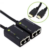 Techly EFB IDATA-EXT-E30D HDMI Extender mit eingebautem Kabel, 30m IDATAEXTE30D