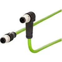 METZ CONNECT Verbindungsleitung M12 ST-M12 ST, 4-pol D-kodiert, gewinkelt-gerade, 1 m