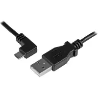StarTech.com .com Micro USB Lade/Sync-Kabel - St/St - Micro USB linksgewinkelt - 1m, 1 m, USB A, Micro-USB B, USB 2.0, Stecker/Stecker, Schwarz