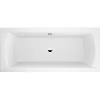 Polimat Badewanne Rechteck 160x75 mit AcrylSchürze, Ablaufgarnitur & Füßen GRATIS | Komplettset 4in1 Original Acryl Wanne Siphon | BADLAND INES