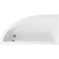 Besco Eckbadewanne Badewanne Praktika RECHTS 140x70 mit Acrylschürze, Füßen und Ablaufgarnitur GRATIS