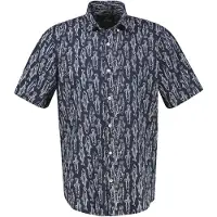 Lerros Kurzarmhemd mit marinem All-over-Print - Classic Navy - 5XL