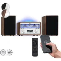 Auna DAB Radio CD-Player für Zuhause, FM/DAB/DAB+ Radio mit Bluetooth und AUX, 25W Abnehmbare Micro-Lautsprecher, LCD-Display, Fernbedienung, MP3, USB & Musik-Streaming, DAB Radio Netzbetrieben