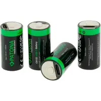 PATONA Premium USB-C 4x CR123A rechargeable lithium batteries 2400mWh 3.7V rechargeable with 1 to 2 USB-C charging cable