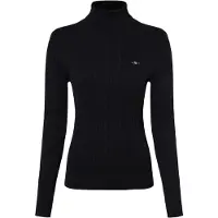 Gant für Damen. 4800102 Achter-Strickpullover mit Schwanenhals aus Stretch-Baumwolle in Navy (M), Lässig, Marine