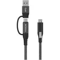 VivoLink PROUSBCMM1.5ADP, 1,5 m, USB C, USB A/USB C, USB 3.2 Gen 2 (3.1 Gen 2), Schwarz