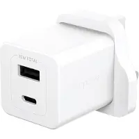 PanzerGlass empower by  Turbo 35W Ladegarät inkl. USB-C + USB-A | UK Anschluss | Silber Weiß, Weiß