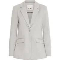 Ichi Blusenblazer "Damen Blazer IHKATE", Damen, Gr. L, grau (grau melange), Obermaterial: 74% Polyester PES. 22% Viskose CV. 4% Elasthan EL., Blazer Blusenblazer