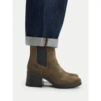 Timberland für Damen. TB0A424XA2D1 Bellevaux dunkelbraune Chelsea-Stiefel aus Leder (39 W), 3 bis 5 cm, Keine, Lässig