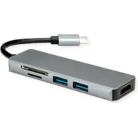 Roline Dockingstation USB Typ C, 4K HDMI, 2x USB 3.2 Gen1 (Typ A), SD/MicroSD