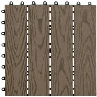 OEM Terrassenfliesen mit Klick-System – 11er-Set – robust & pflegeleicht – witterungsbeständig & stilvoll – braun – 30 x 30 cm