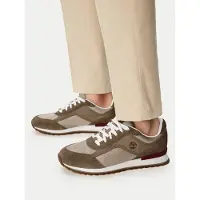 Timberland Sneaker "SCOUT HEIGHTS - LOW LACE SNEAKER", Herren, Gr. 43,5, braun (ltbeimeshwmdbrn), Leder, Textil, Schuhe Sneaker