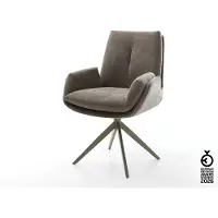 DELIFE Drehstuhl Clea-Flex Strukturstoff Soft Taupe Kreuzgestell breit Effektfinish Titan 360° drehbar Wippfunktion