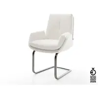 DELIFE Freischwinger Clea-Flex Bouclé Creme-Weiß Freischwinger flach Graphit