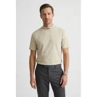 Boss green "Tee Collar Relaxed Fit" Stretch Jersey Baumwolle, Logo Centered, Rundhals