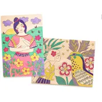 Djeco Holzmalerei-Workshop: Mädchen und Blumen,