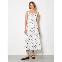 Apricot Midikleid "Midi-Kleid mit Polka-Dot", Damen, Gr. M (38), N-Gr, schwarz (weiß), gewebt, Obermaterial: 100% Baumwolle CO., Kleider Midikleid, mit Smokdetails