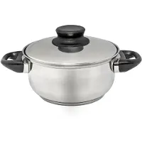 Hit Trading Kochpfanne Edelstahl 16cm Bakelitgriff schwarz - langlebige Kochtopf
