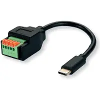 Roline Kabeladapter USB-C Stecker zu 5-Pin-Klemmleiste, (Drucktasten), 15 cm