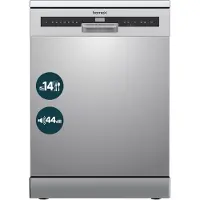 Homex Geschirrspüler 60 cm, Spülmaschine freistehend - 14 Gedecke, 7 Programme, AquaStop, unterbaufähig, DWFS601444C-S