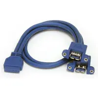 StarTech.com .com 2 Port USB 3.0 (5 Gbit/s) Kabel für Panel Montage - USB A zu Motherboard Header Kabel Buchse / Buchse, 2 x USB A, IDC, 0,5 m, Blau