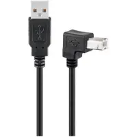 Microconnect USBAB2ANGLED, 2 m, USB A, USB B, USB 2.0, Schwarz