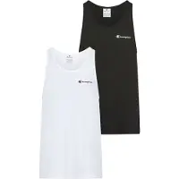 Champion Tanktop , Damen, Gr. XXL, schwarz-weiß (wht, nbk), Obermaterial: 100% Baumwolle, normal, Rundhals, Tops Tanktop, im 2er-Pack, mit Rundhalsausschnitt, sportlicher Stil, aus Baumwolle