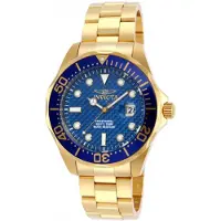 Invicta Pro Diver 14357 Herrenuhr - Quarzwerk - Edelstahl mit blauem Zifferblatt - 47 mm