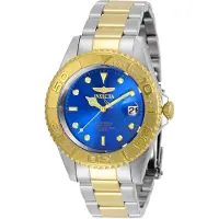 Invicta Pro Diver 29942 Herrenuhr - Quarzwerk - Edelstahl mit blauem Zifferblatt - 37 mm
