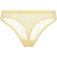 LASCANA String , Damen, Gr. 36/38, gelb, Spitze, Obermaterial: 90% Polyamid, 10% Elasthan, Unterhosen String, aus leicht transparentem Herzchen-Mesh