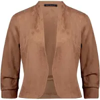Betty Barclay Jackenblazer "Blazer-Jacke mit 3/4 Arm", Damen, Gr. 48, braun (classic nougat), Obermaterial: 92% Polyester PES. 8% Elasthan EL., Blazer Jackenblazer