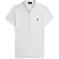 Ralph Lauren für Damen. 211B18200015 Weißes Polohemd in Slim-Fit-Passform mit Stretchanteil (XXL), Lässig, Baumwolle, Kurzarm