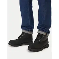 Timberland für Herren. TB1A2E2P0011 Premium 6 Inch Lace Up Lederstiefel Schwarz (43.5 W), Wohnung, Schnürsenkel, Lässig