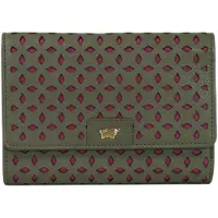 Braun Büffel Portemonnaie STELLA Geldbörse M 15 Kartenfächer grün Damen - Leder