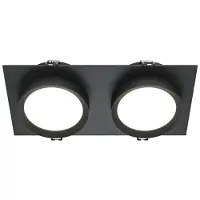 Maytoni Hoop Einbaustrahler doppelt schwarz 2xGX53 15W Aluminium rechteckig