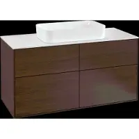 Villeroy & Boch V&B Waschtischunterschrank Wandbeleuchtung Finion 120x60,3cm, Abd.-Pl. wh. m, wal veneer