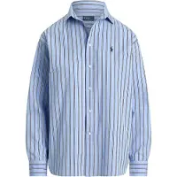 Ralph Lauren für Damen. 211910743514 Relaxed Fit Gestreiftes Baumwollhemd blau (S), Lässig, Baumwolle, Langarm