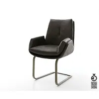 DELIFE Freischwinger Clea-Flex Mikrofaser Anthrazit Vintage Freischwinger flach Effektfinish Titan
