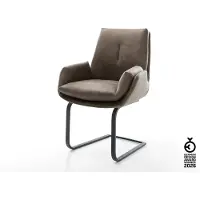 DELIFE Freischwinger Clea-Flex Mikrofaser Taupe Vintage Freischwinger flach Schwarz