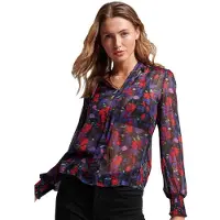 Superdry Studios Chiffon Langarmbluse
