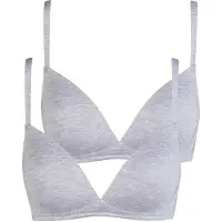 Nina von c. Schalen-BH NINA VON C. "2er Pack Schalen BH Light&Easy", Damen, Gr. 80, Cup B, bunt (silber melange), Obermaterial: 95% Modal CMD. 5% Elasthan EL., BHs Schalen-BH