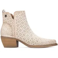Refresh für Damen. 17504104-HIELO Stiefelette 175041 weiß (37), Braun, 3 bis 5 cm, Reißverschluss, Lässig