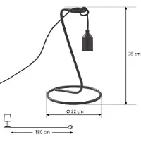 LINDBY Tischleuchte Elira, schwarz, Metall, 35 cm hoch, ES27
