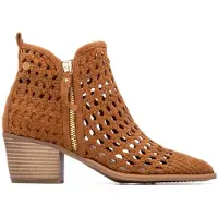 Xti für Damen. 14526701-CAMEL Stiefelette 145267 braun (37), 3 bis 5 cm, Reißverschluss, Lässig, Sportlich