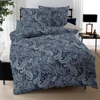 Kaeppel Bettwäsche "Glory", blau (saphir), B/L: 155cm x 200cm, 1 Stk., 1 Stk., Mako-Interlock-Jersey, B/L: 80cm x 80cm, 2, Mako-Interlock-Jersey, Obermaterial: 100% Baumwolle, Bettwäsche, Bettwäsche