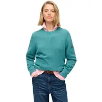 Superdry für Damen. W6110609A Türkiser Slouchy-Pullover (XS), Lässig, Baumwolle, Langarm