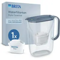 Brita Style Essential, Pitcher-Wasserfilter, 2,4 l, Steinfarbe, Transparent