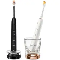 Philips Sonicare DiamondClean HX9914/69, Erwachsener, Schallzahnbürste, Tiefenreinigung, Zahnfleischpflege, Whitening, 62000 Bewegungen pro Minute, Schwarz, Gold, Rose, Oval